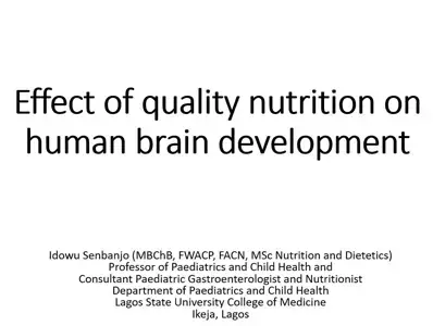  Effect of quality nutrition on human brain development
